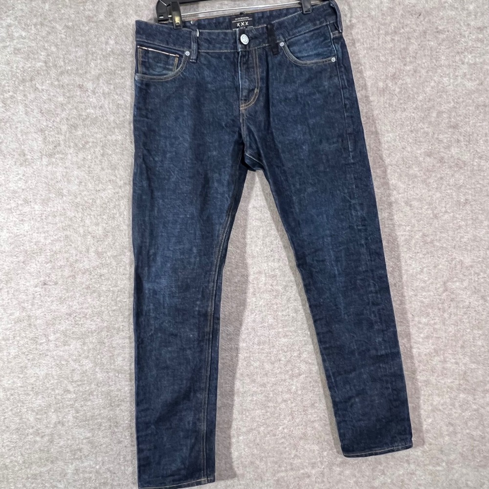 Scotch Soda Amsterdam Blauw Lot 22 Selvedge Dark Slim Fit Denim Jeans Mens 32x32 - Picture 1 of 16